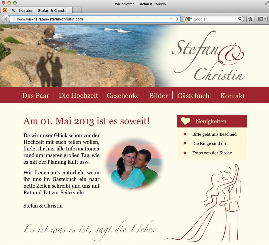 Hochzeits-Website