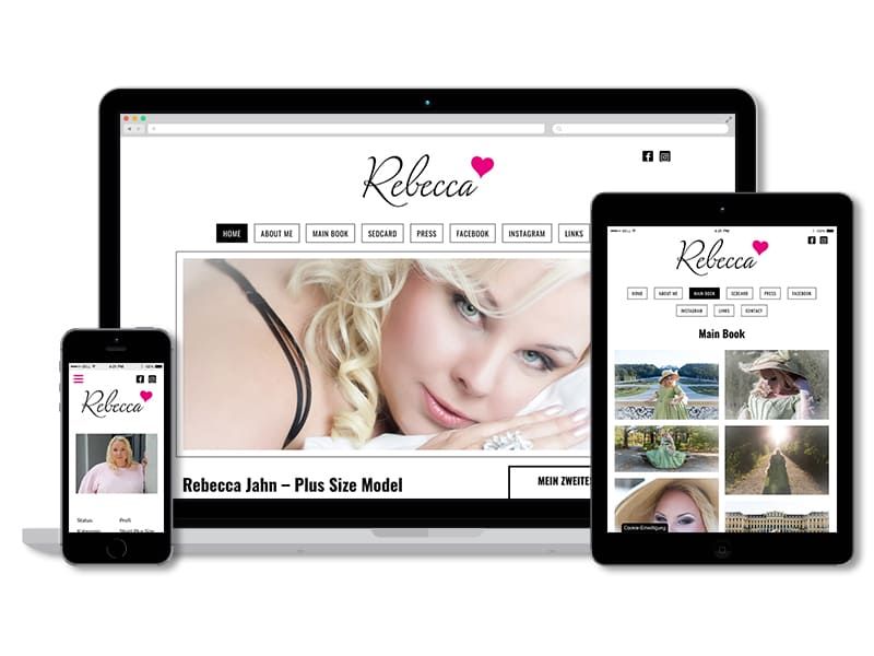 Responsive Website für Rebecca Jahn Plus Size Model von der Werbeagentur Mauenbert OG