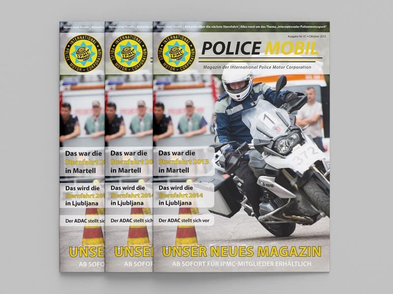 Vereinsmagazin Police Mobil IPMC Gestaltung Werbeagentur Mauenbert