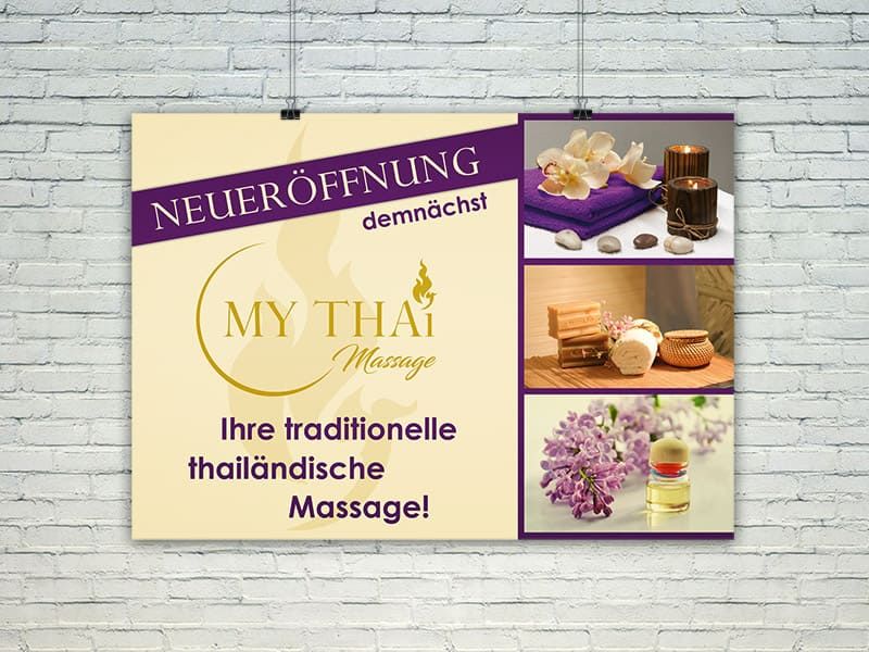Plakat MY THAI Massage gestaltet von Werbeagentur Mauenbert Wien